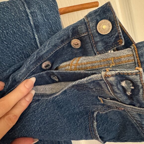 NWT Levi's Ribcage Straight Ankle Jean 23 x 29 Jazz Pop Raw Hem - Picture 7 of 8